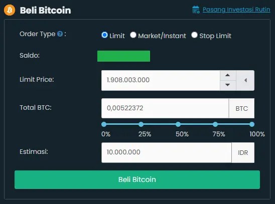 Cara beli crypto di indodax