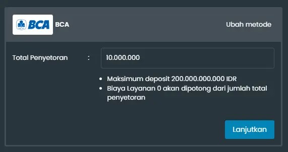 deposit rupiah Indodax via BCA