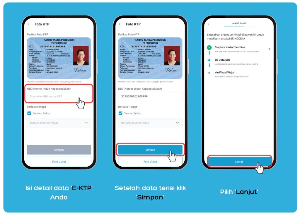 KYC indodax nomer KTP